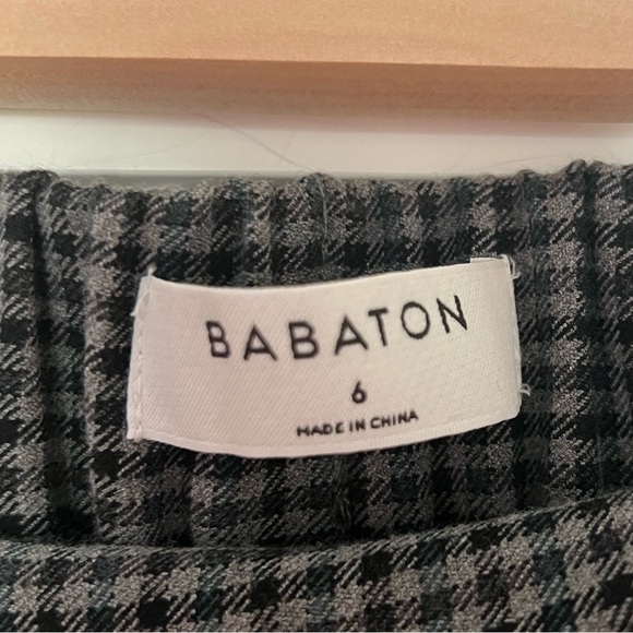 Aritzia Cohen pants - wool in black, grey, green checkered print - Picture 2 of 3